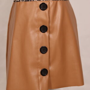 Leren rok Benthe cognac