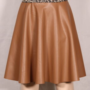 Leren rok Liva cognac